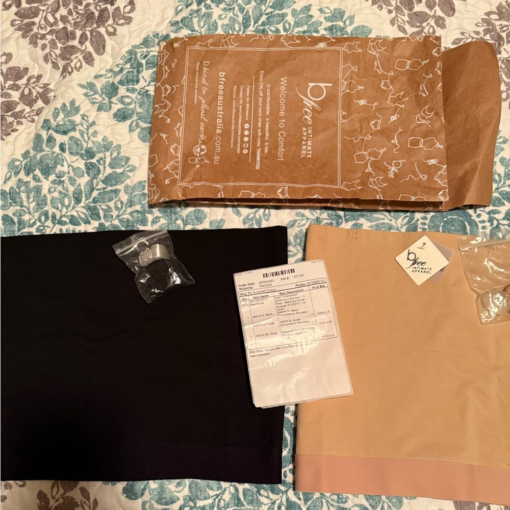 B Free Australia Black and Nude Shapewear Set.